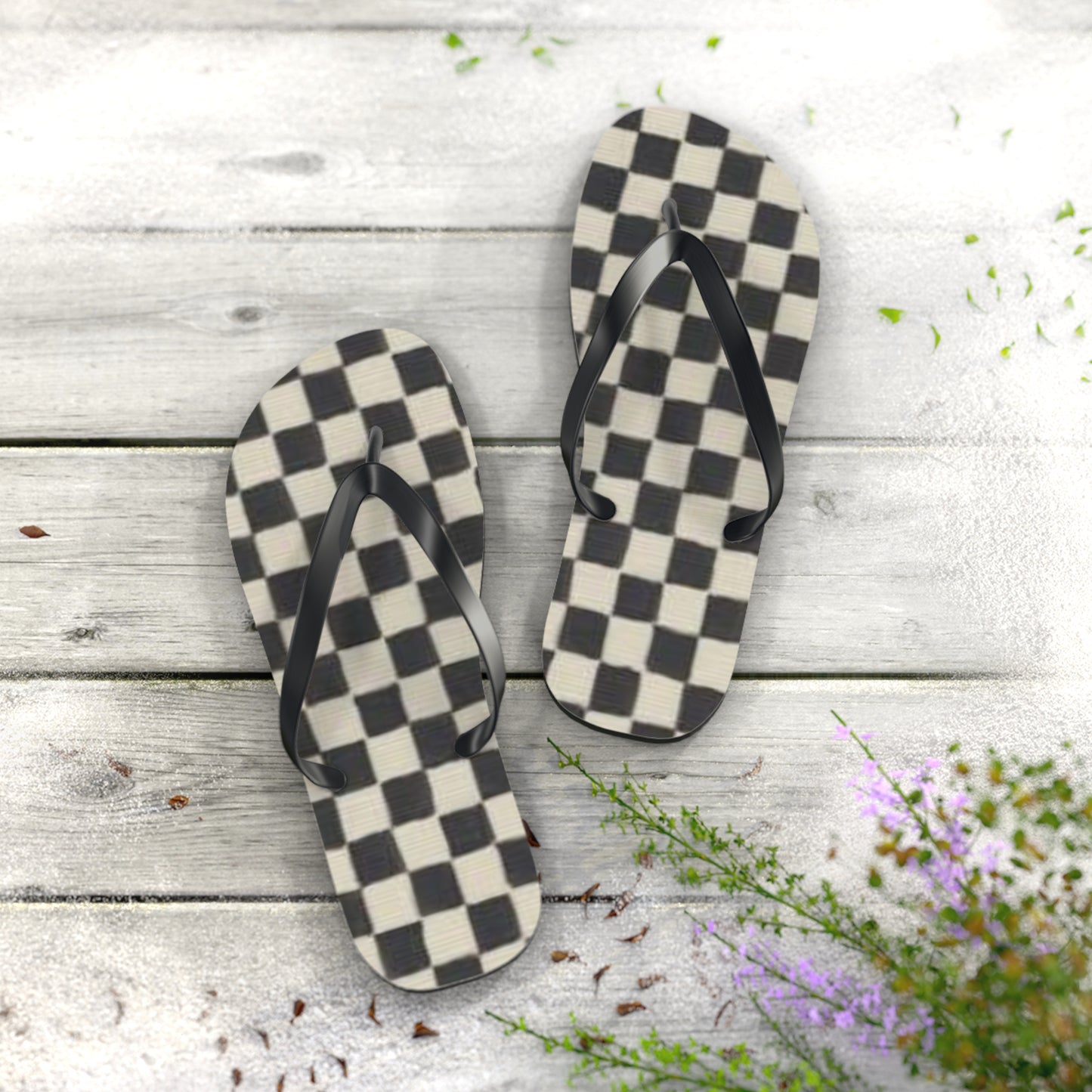 Black And White Sandals, Beach Shoes, Vacation Flip Flops, Pool Slides