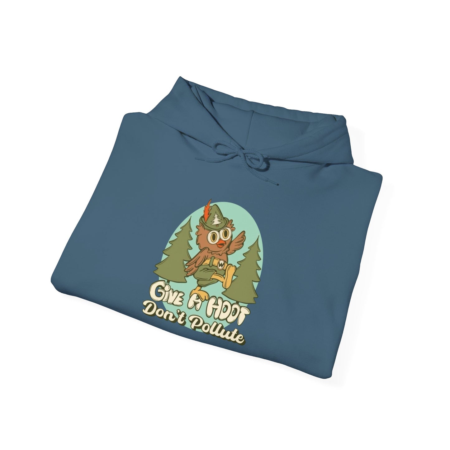 Give A Hoot Don't Pollute Graphic Hoodie Unisex Heavy Blend™ Hooded Sweatshirt