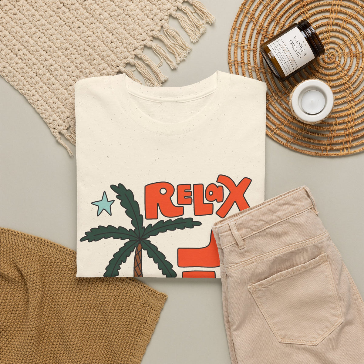 Relax A Little Graphic T Shirt Men's Travel Outdoors Heavy Cotton Tee
