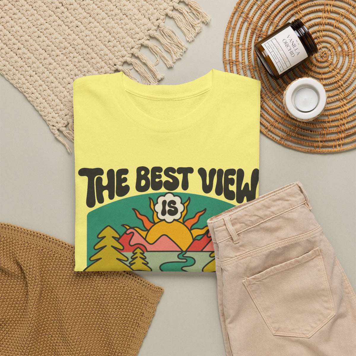 Beautiful Life's Journey Graphic T Shirt Men's Outdoors Heavy Cotton Tee