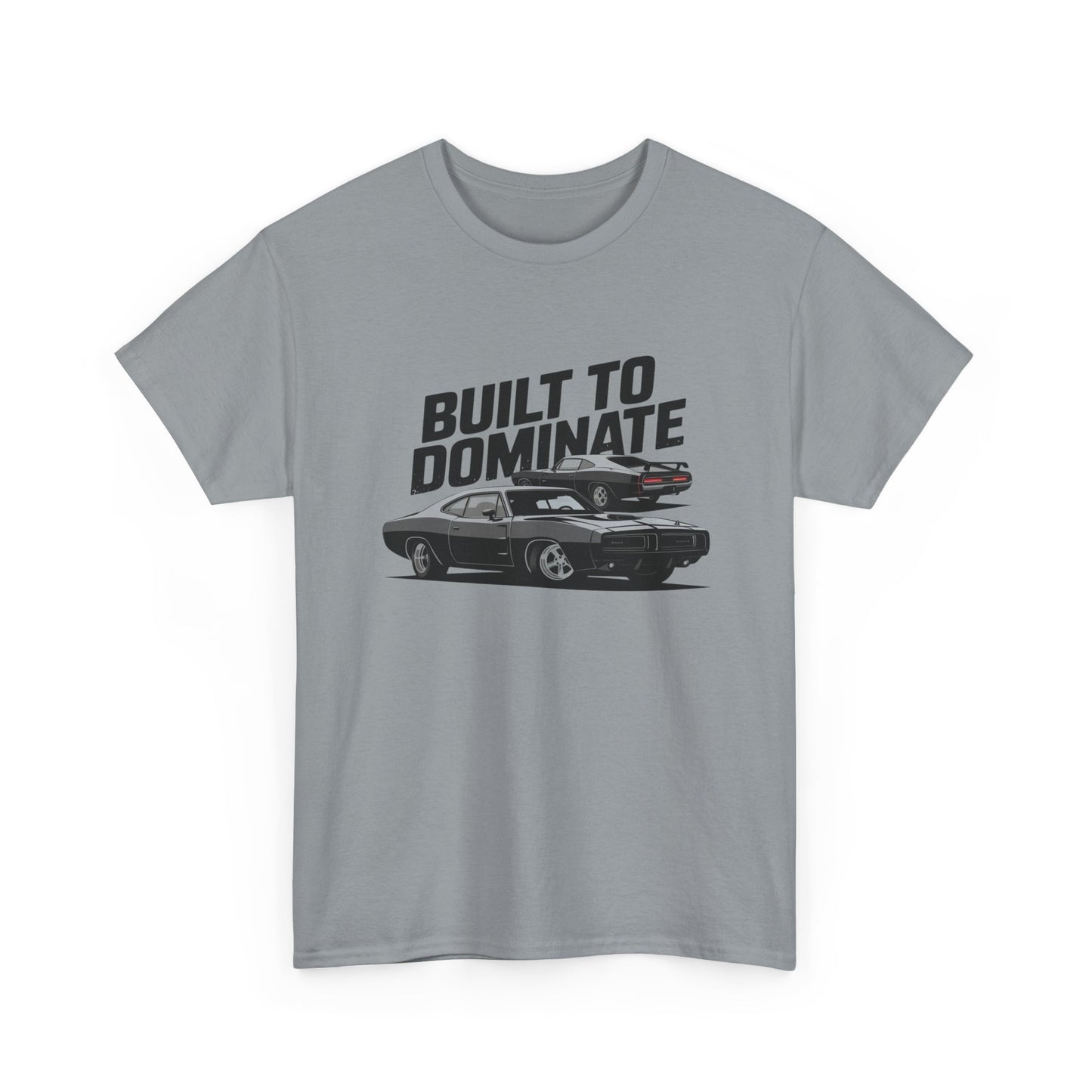 Built To Dominate Muscle Car Graphic T Shirt Men's Heavy Cotton Tee