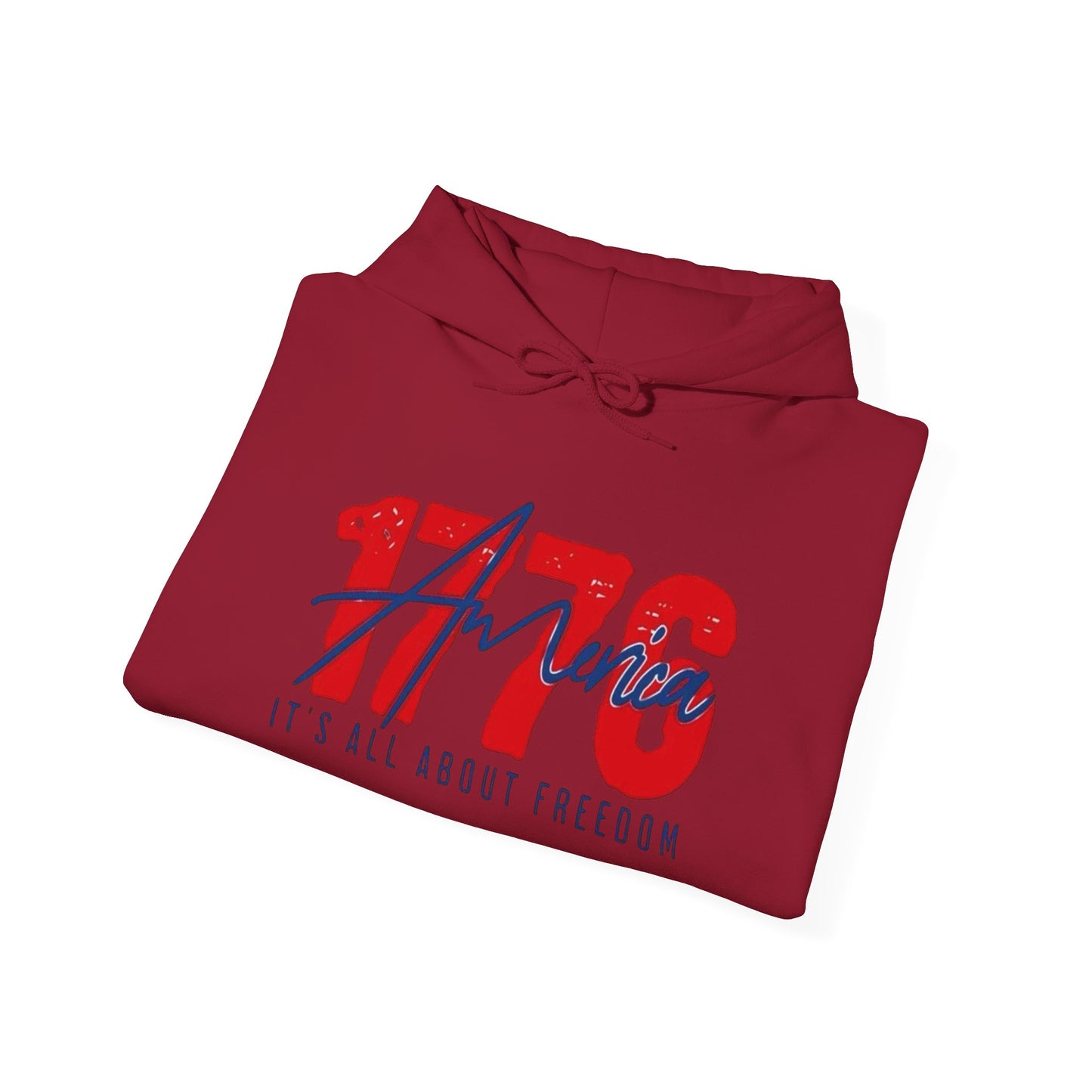 1776 All About Freedom USA Graphic Hoodie Heavy Blend Sweatshirt NEW