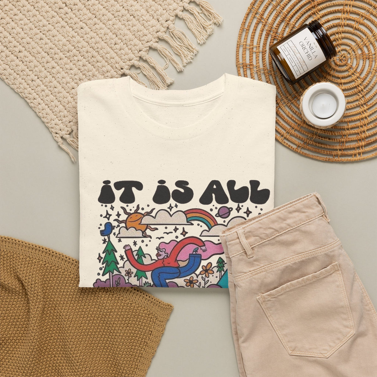 Its All Connected Graphic T Shirt Men's Art Classic Heavy Cotton Tee