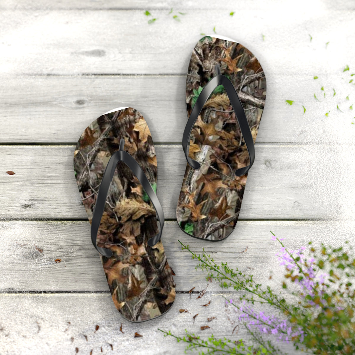 Waves And Sun Camo Tree Sandals Summer Flip Flops Slides BRAND NEW