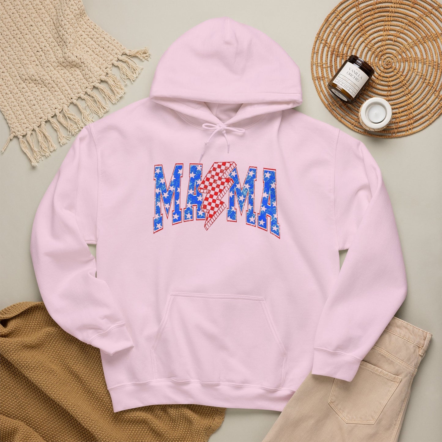 USA Mama Mom Retro Graphic Hoodie Women's Heavy Blend™ Hooded Sweatshirt