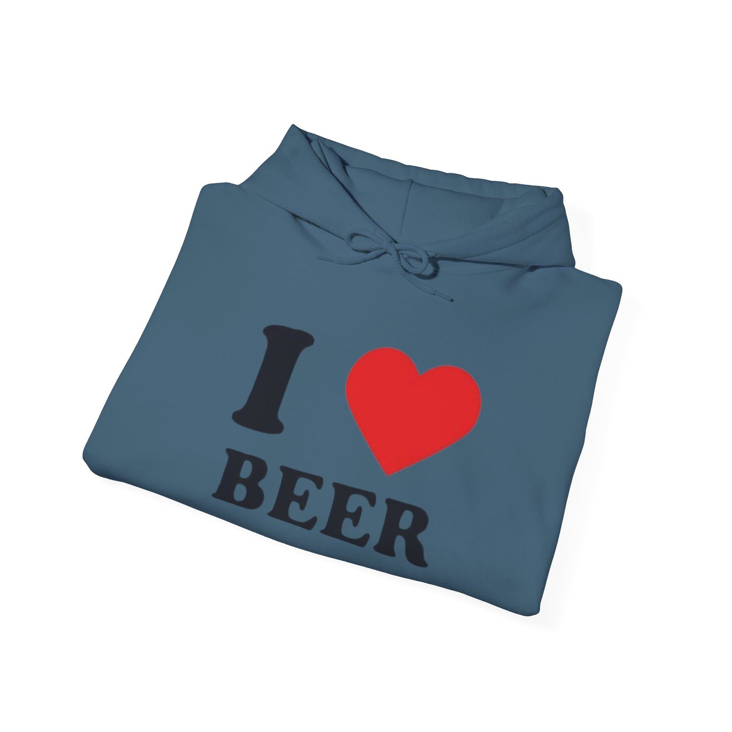 I Love Beer Funny Gift Graphic Hoodie Unisex Heavy Blend™ Hooded Sweatshirt