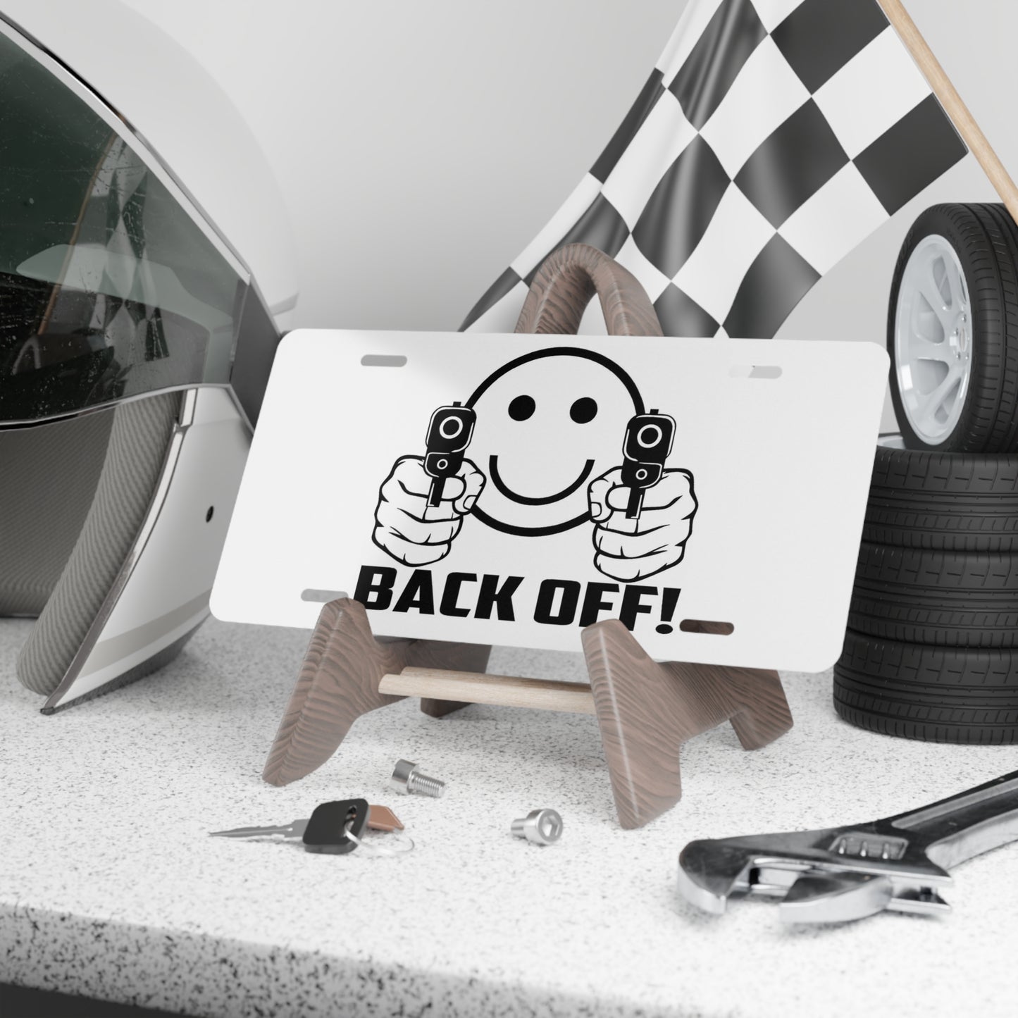 Back Off Funny BRAND NEW Vanity License Plate