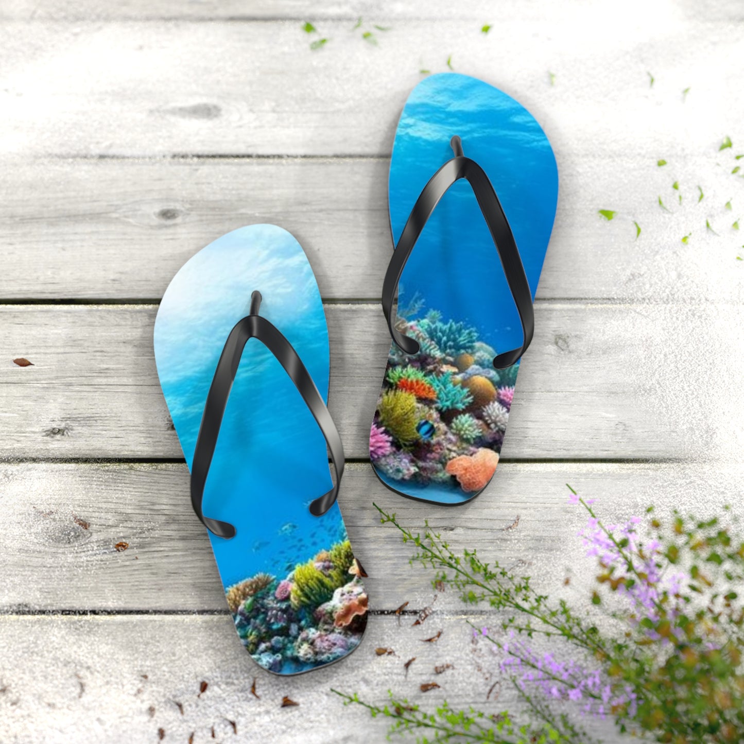 Ocean Underwater Summer Sandals, Beach Shoes, Vacation Flip Flops, Pool Slides