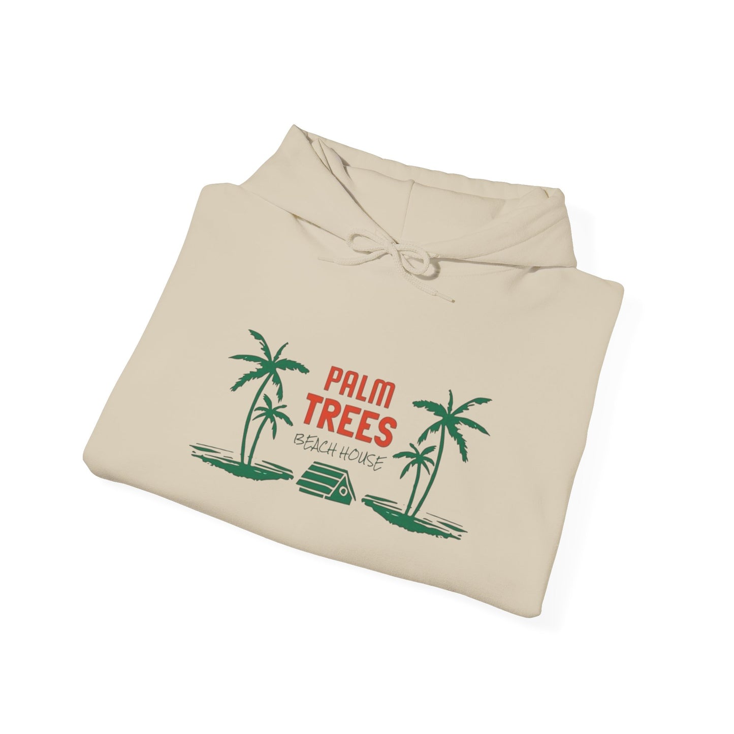 Palm Trees Beach House Graphic Hoodie Heavy Blend Sweatshirt NEW