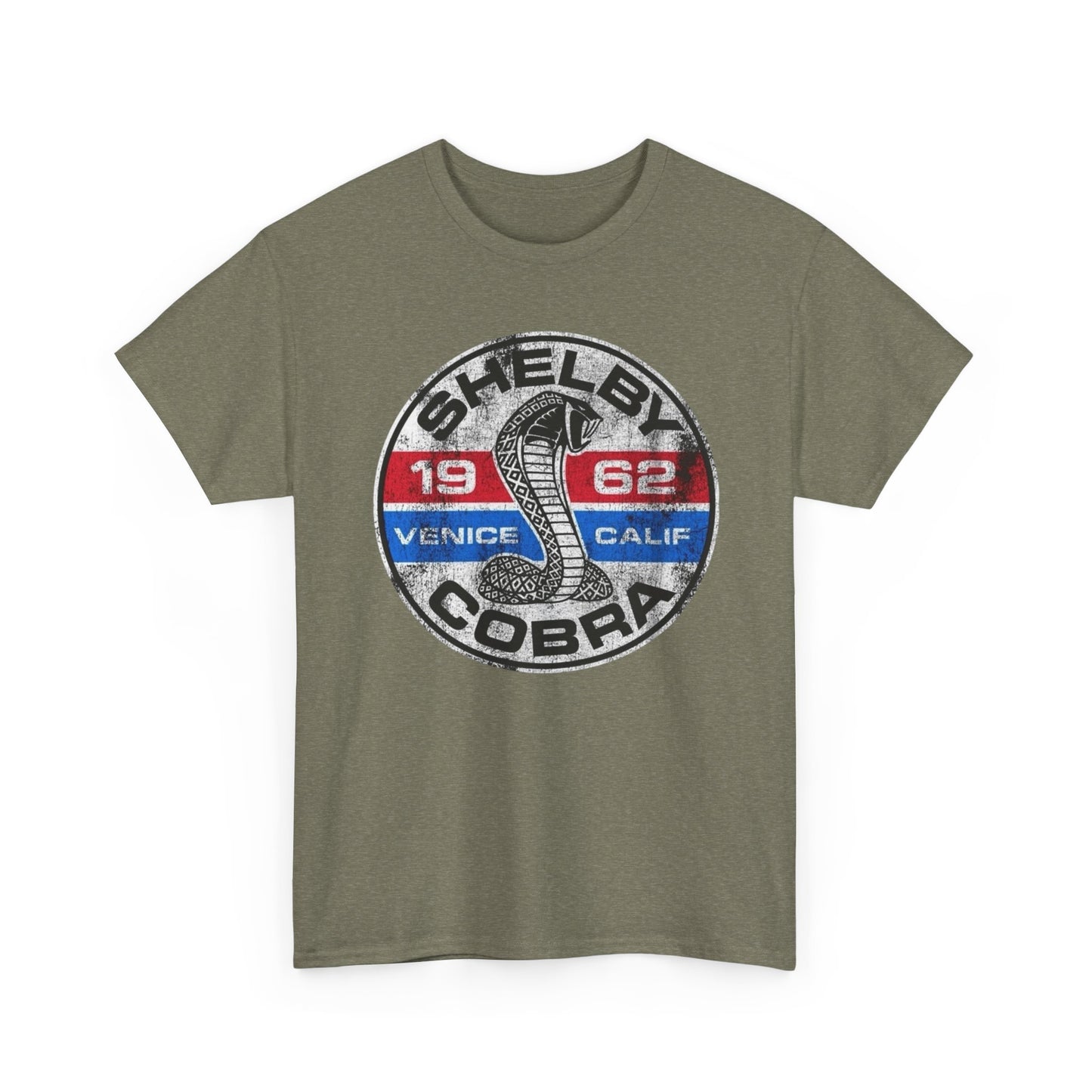 Shelby Cobra Retro Muscle Graphic T Shirt Men's Heavy Cotton Tee