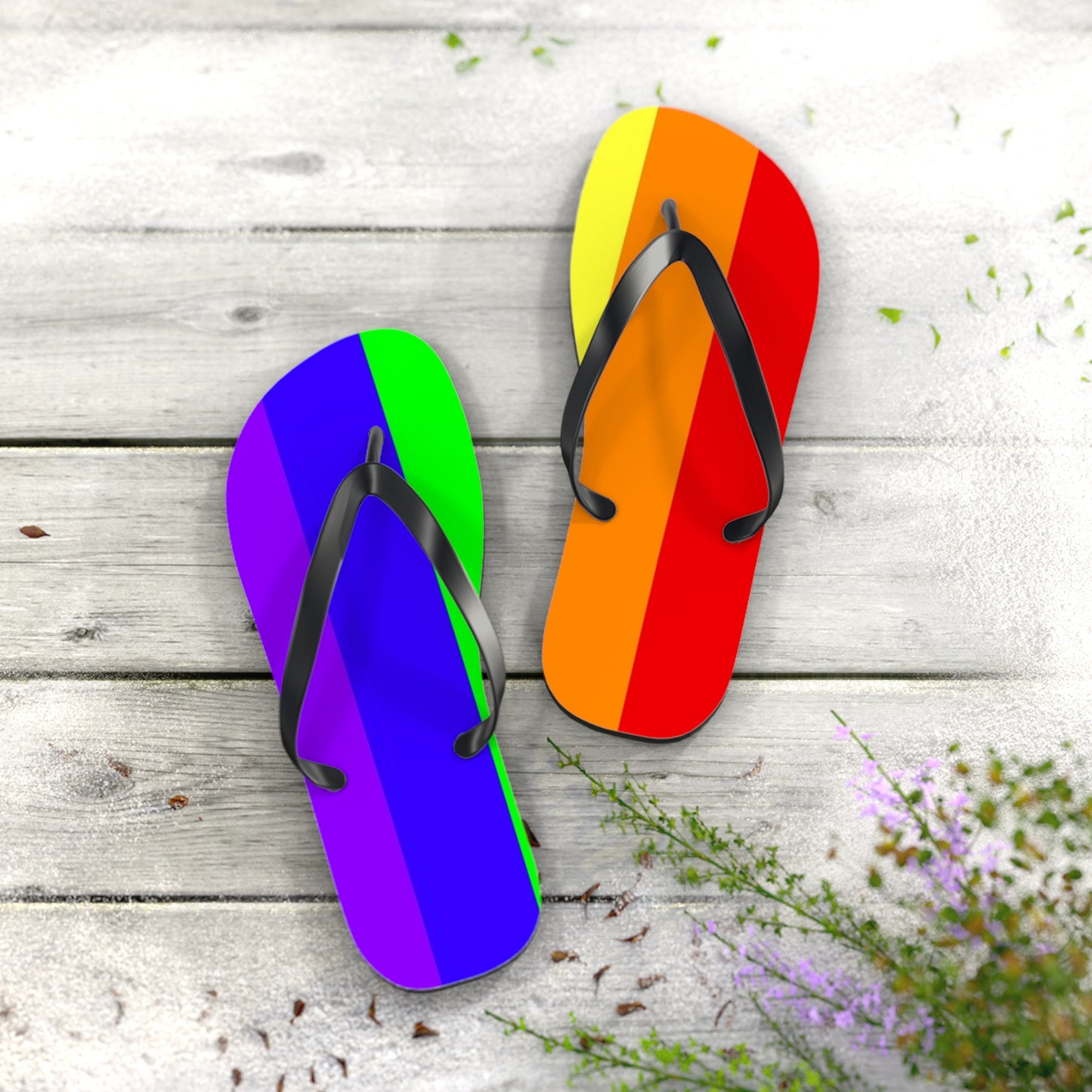 Summer Rainbow Flip Flops, Sandals Slides, Summer Footwear, Brand New