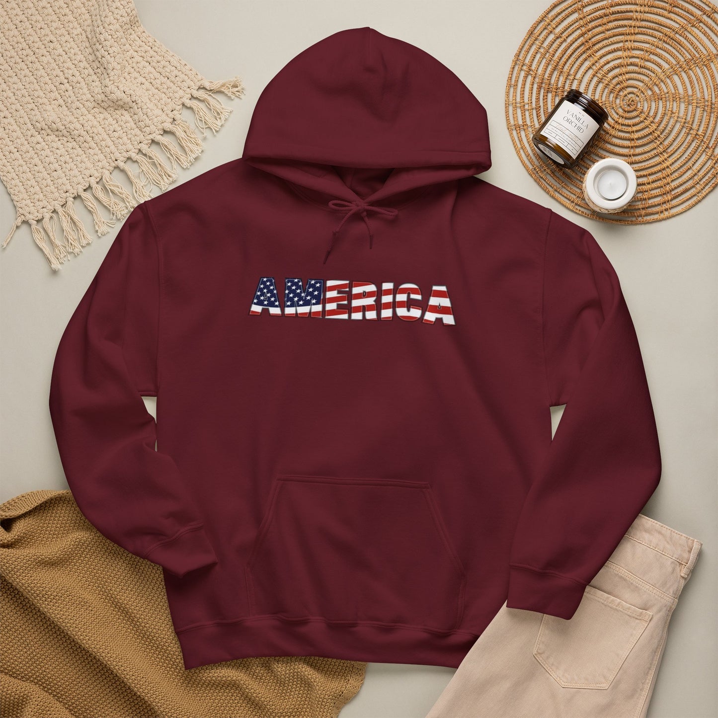 American Flag USA Retro Graphic Hoodie Men's Heavy Blend™ Hooded Sweatshirt