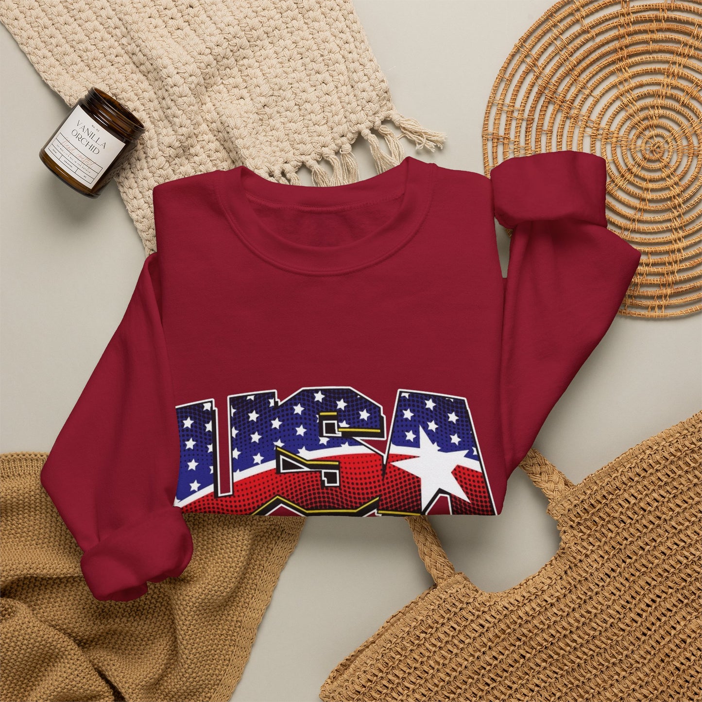 USA American Flag Sweater NEW Unisex Heavy Blend™ Crewneck Sweatshirt