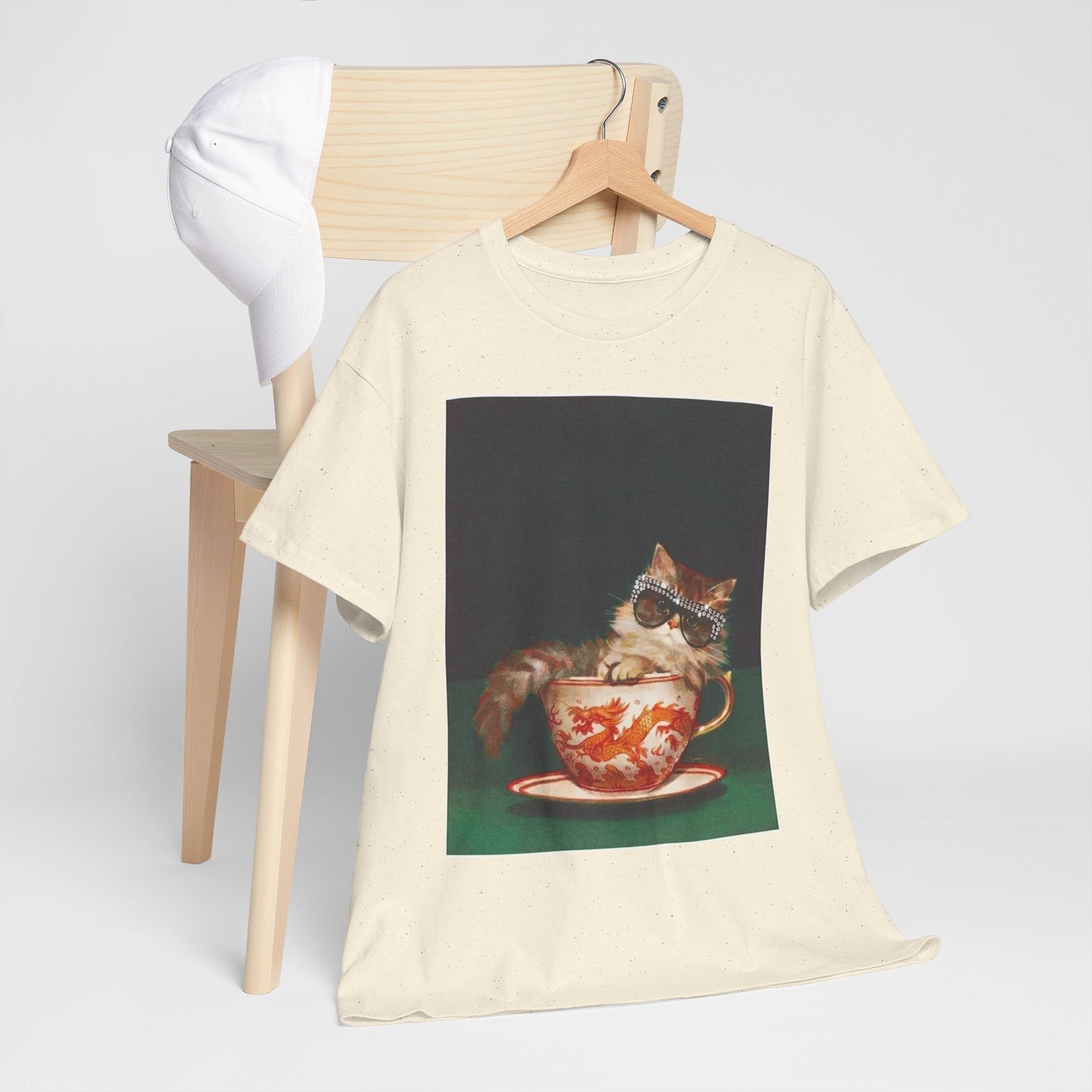 Cat in Tea Cup Graphic T Shirt