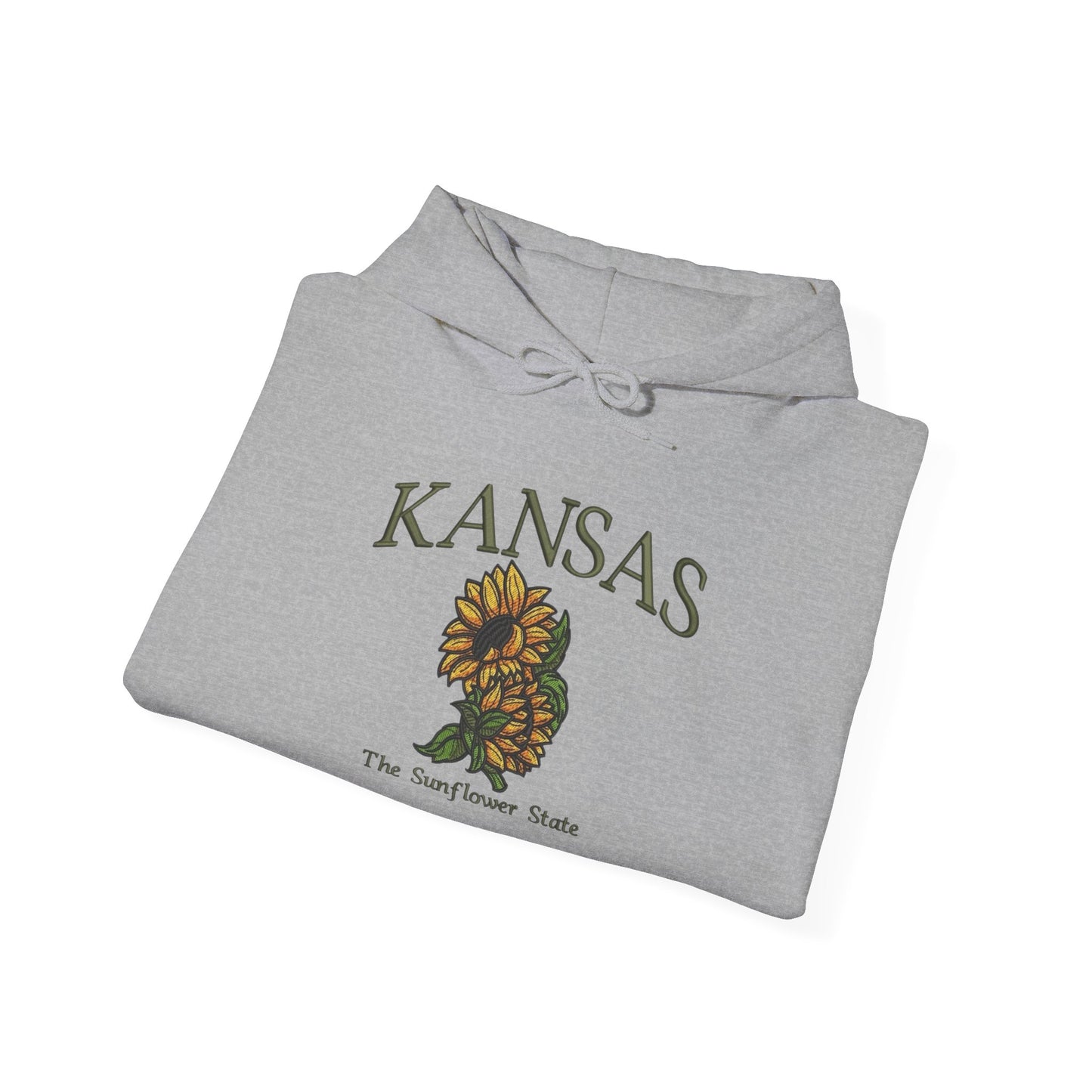 Kansas The Sunflower State Graphic Hoodie Heavy Blend Sweatshirt NEW