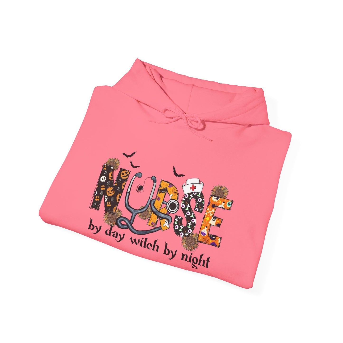 Nurse By Day Witch By Night Graphic Hoodie Unisex Heavy Blend™ Hooded Sweatshirt