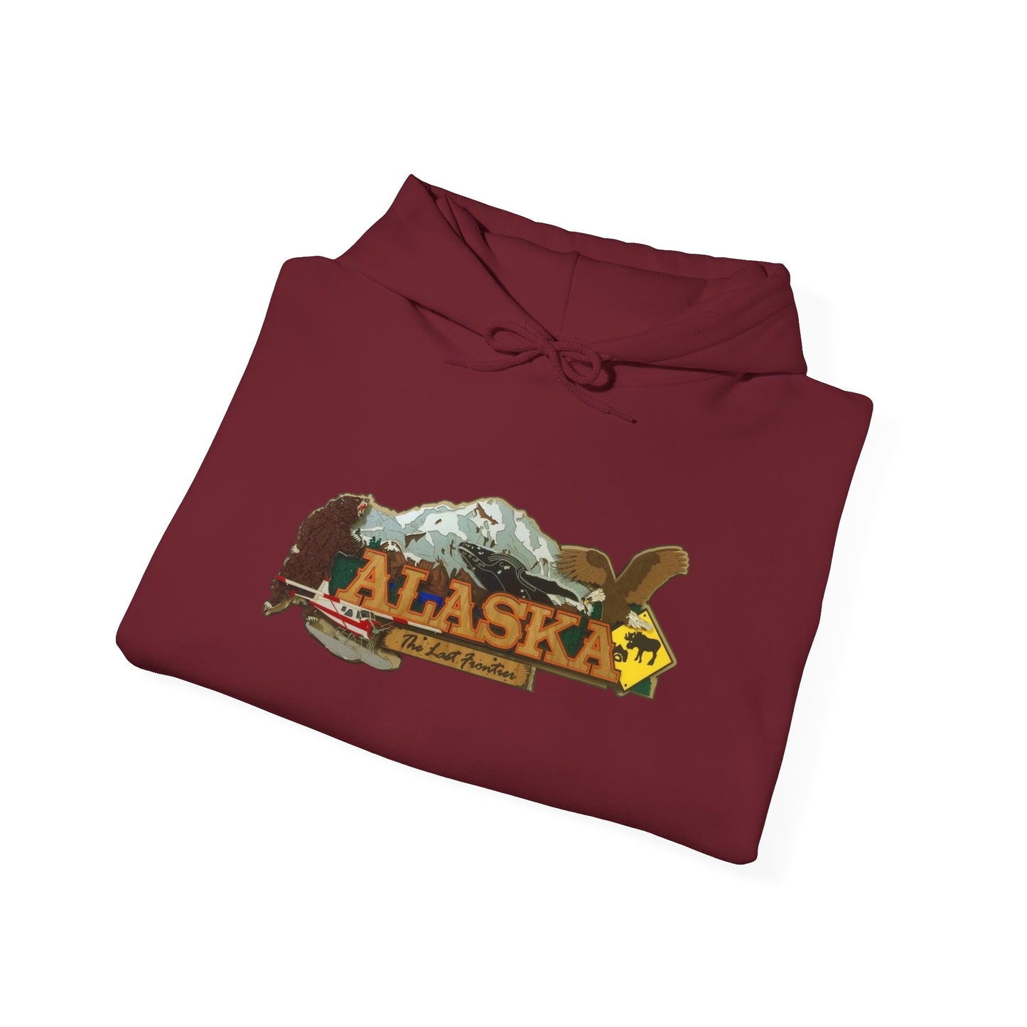 Alaska The Last Frontier Graphic Hoodie Unisex Heavy Blend™ Hooded Sweatshirt