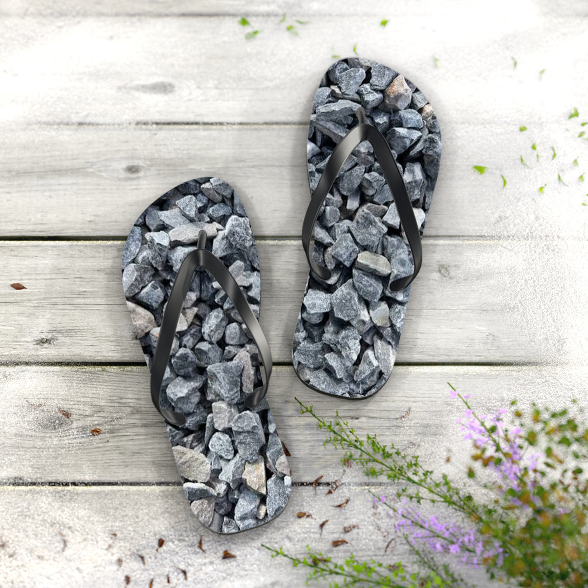 Stones Summer Sandals, Beach Shoes, Vacation Flip Flops, Pool Slides