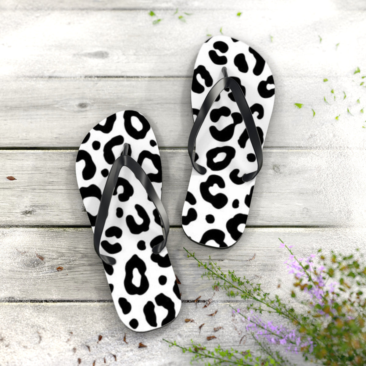 Leopard Print Beach Sandals, Slides for Summer, Flip Flops, Water Resistant
