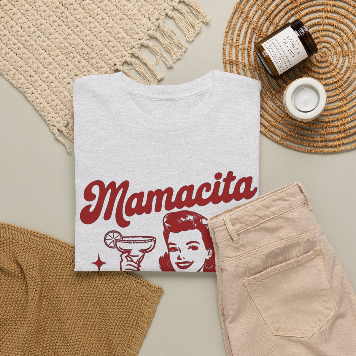 Mamacita Needs a Margarita Retro Cocktail Graphic T-Shirt