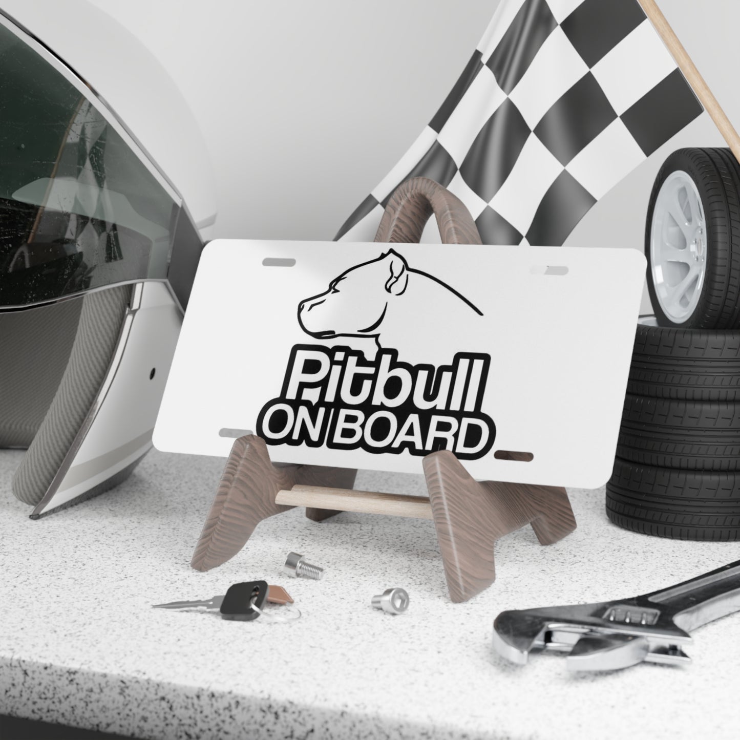 Pitbull On Board License Plate Vanity USA MADE