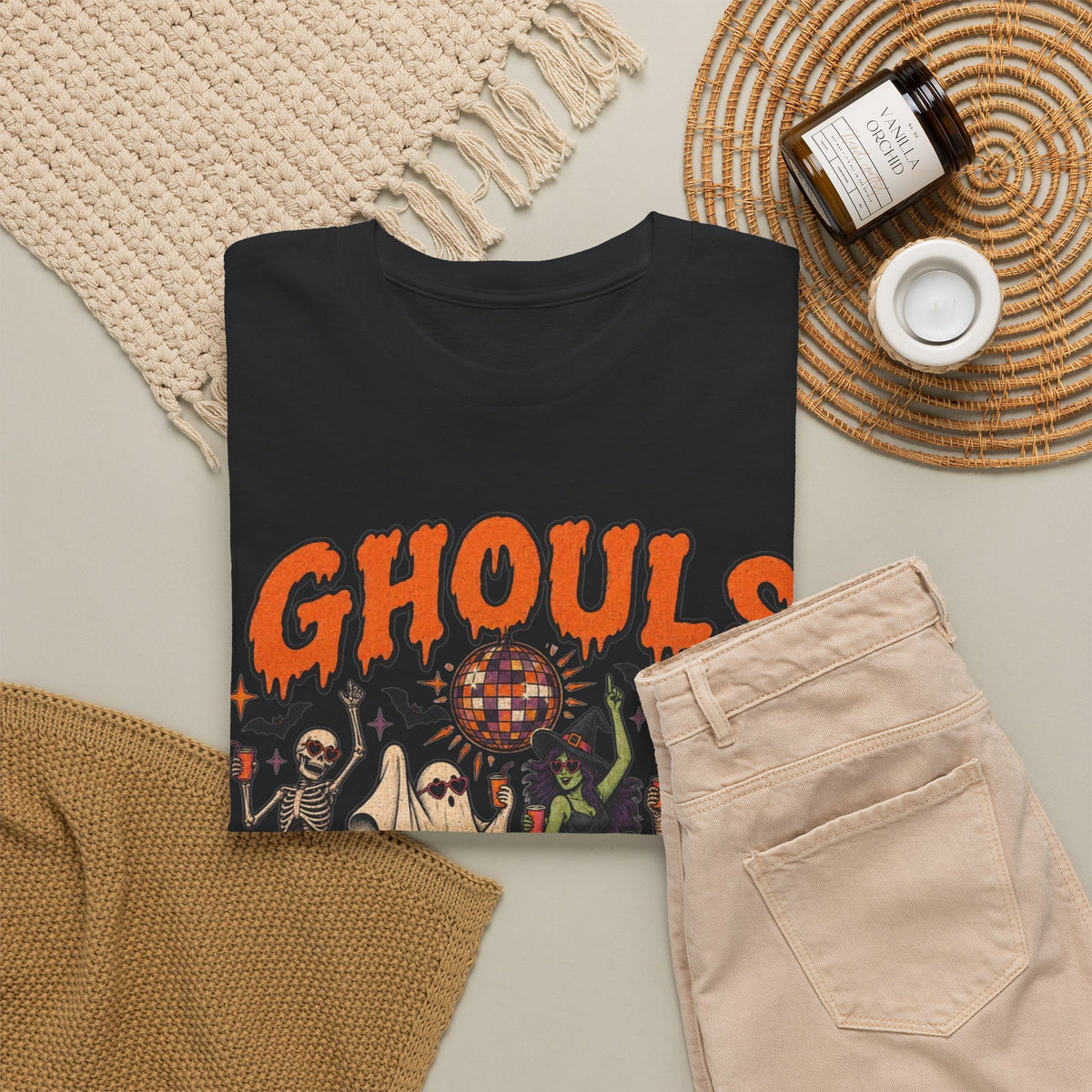 Ghouls Halloween Just Wanna Have Fun Graphic T Shirt Men's Heavy Cotton Tee