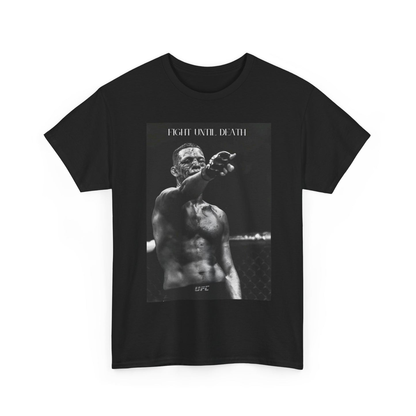 Nate Diaz Vintage Fight Until Death Graphic T Shirt Men's Heavy Cotton Tee