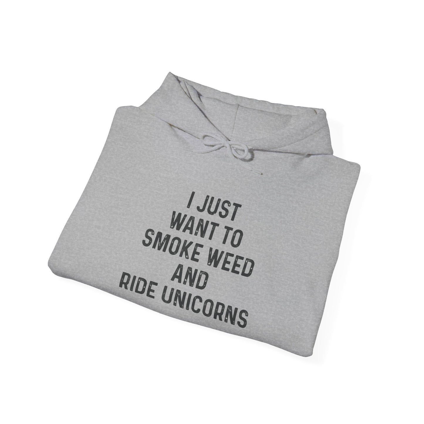 Smoke Weed And Ride Unicorns Graphic Hoodie Unisex Heavy Blend Hooded Sweatshirt