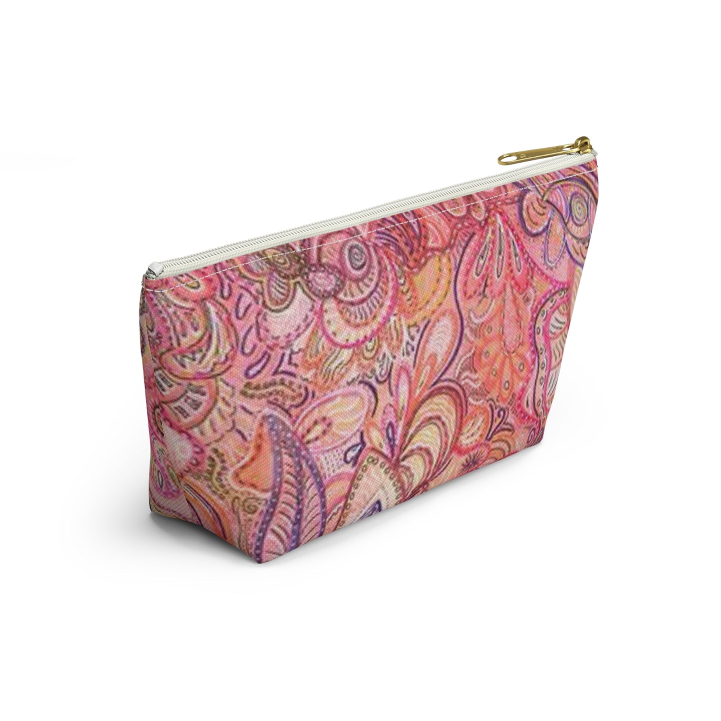Morrocan All Over Print Travel Bag Multi Color Accessory Pouch w T-bottom Pink