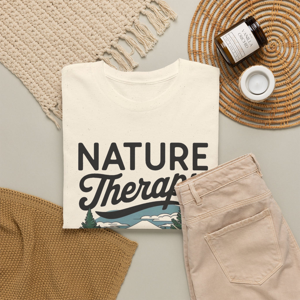 Nature Is Therapy Graphic T Shirt Men's Heavy Cotton Tee