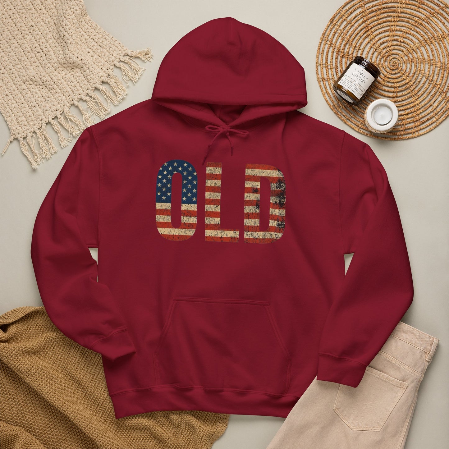 OLD American Flag Retro Graphic Hoodie Men's Heavy Blend™ Hooded Sweatshirt