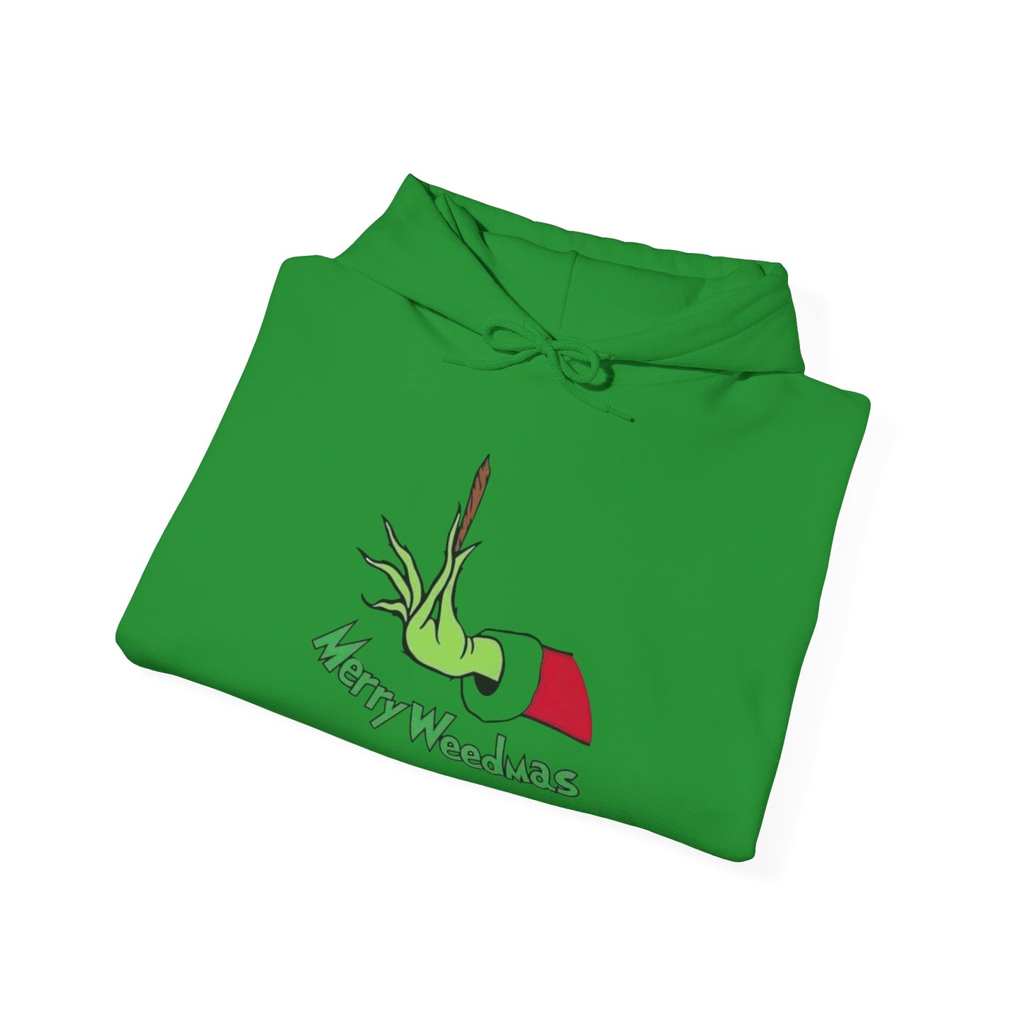 Merry Weedmas Funny Grinch Weed Graphic Hoodie Heavy Blend™ Hooded Sweatshirt