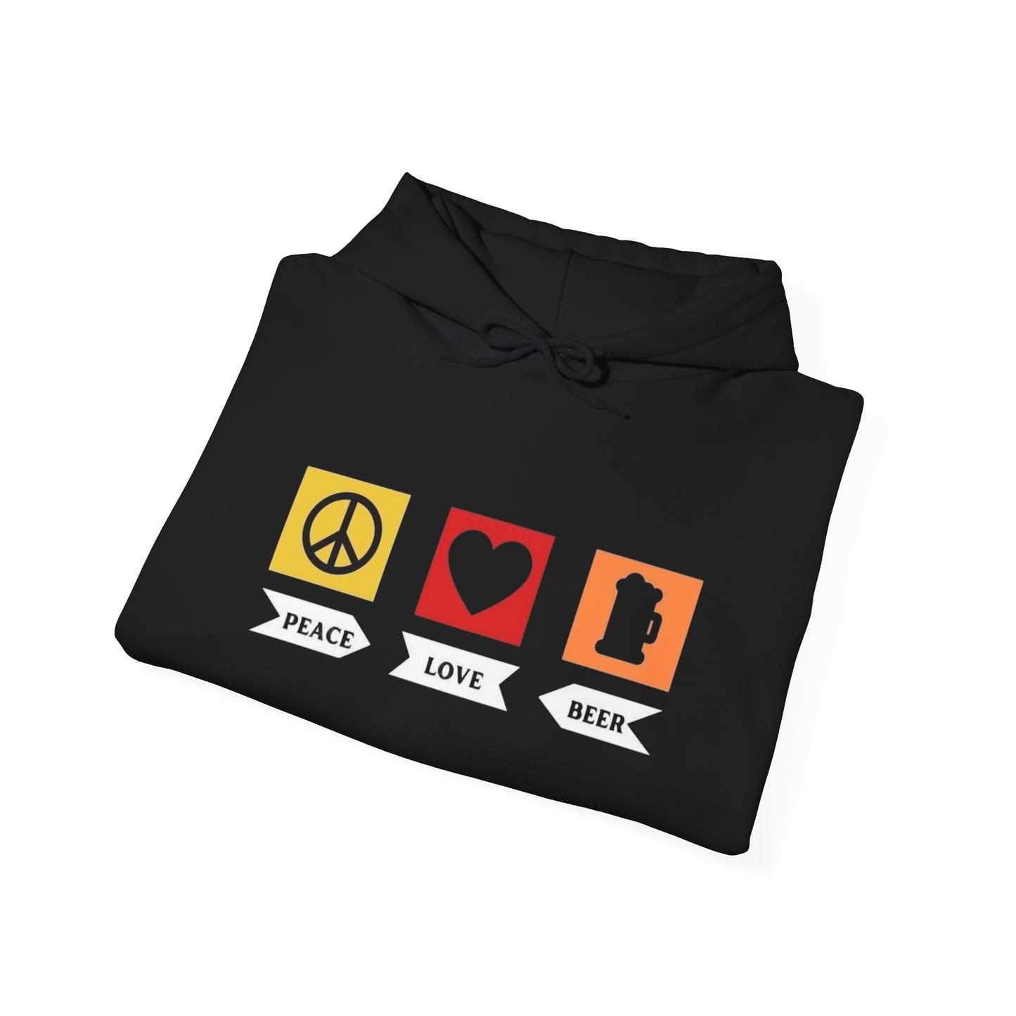 Peace Love And Beer Graphic Hoodie NEW Unisex Heavy Blend™ Hooded Sweatshirt