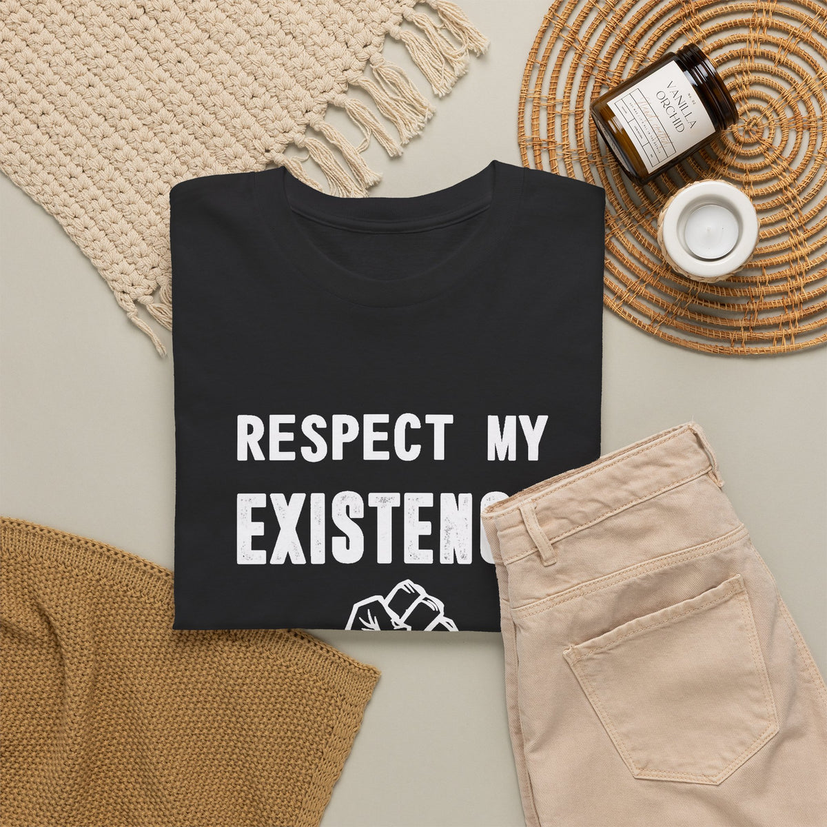 Respect My Existence Graphic T Shirt Men's Heavy Cotton Tee
