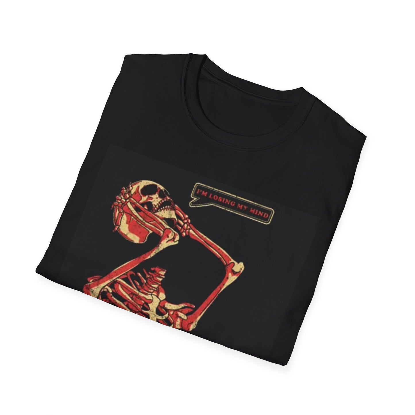 Losing My Mind Graphic T Shirt Skeleton Death Unisex Softstyle T-Shirt