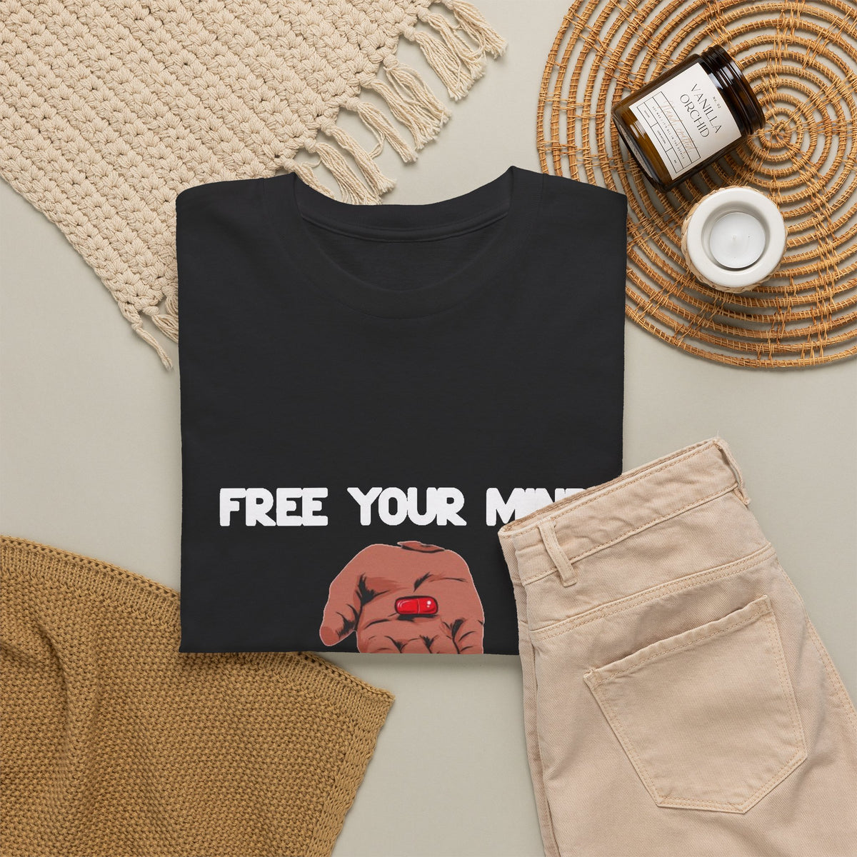 Free Your Mind Graphic T Shirt Men's Heavy Cotton Tee