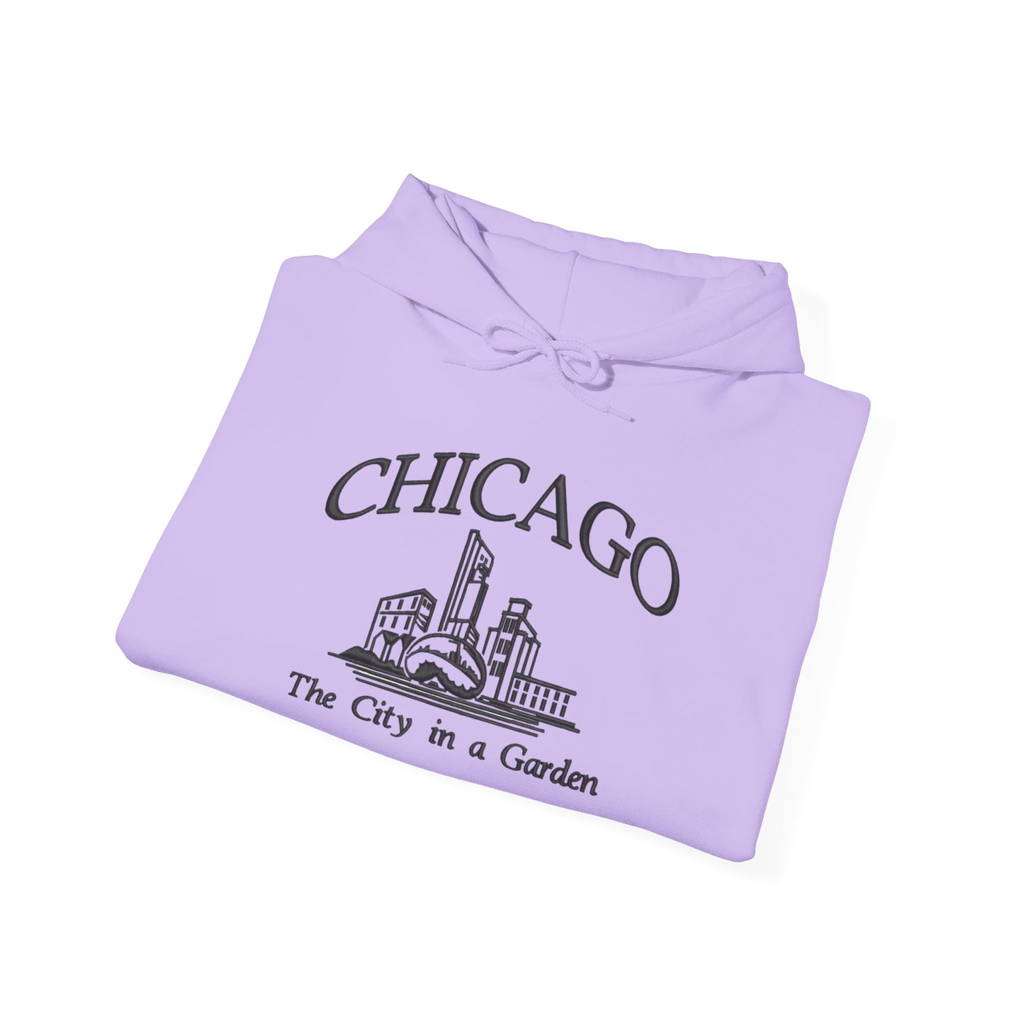 Chicago City In A Garden Graphic Hoodie Heavy Blend Sweatshirt NEW