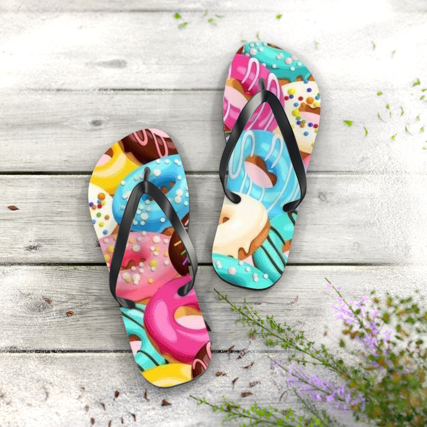Donut Summer Sandals, Beach Shoes, Vacation Flip Flops, Pool Slides, Comfortable