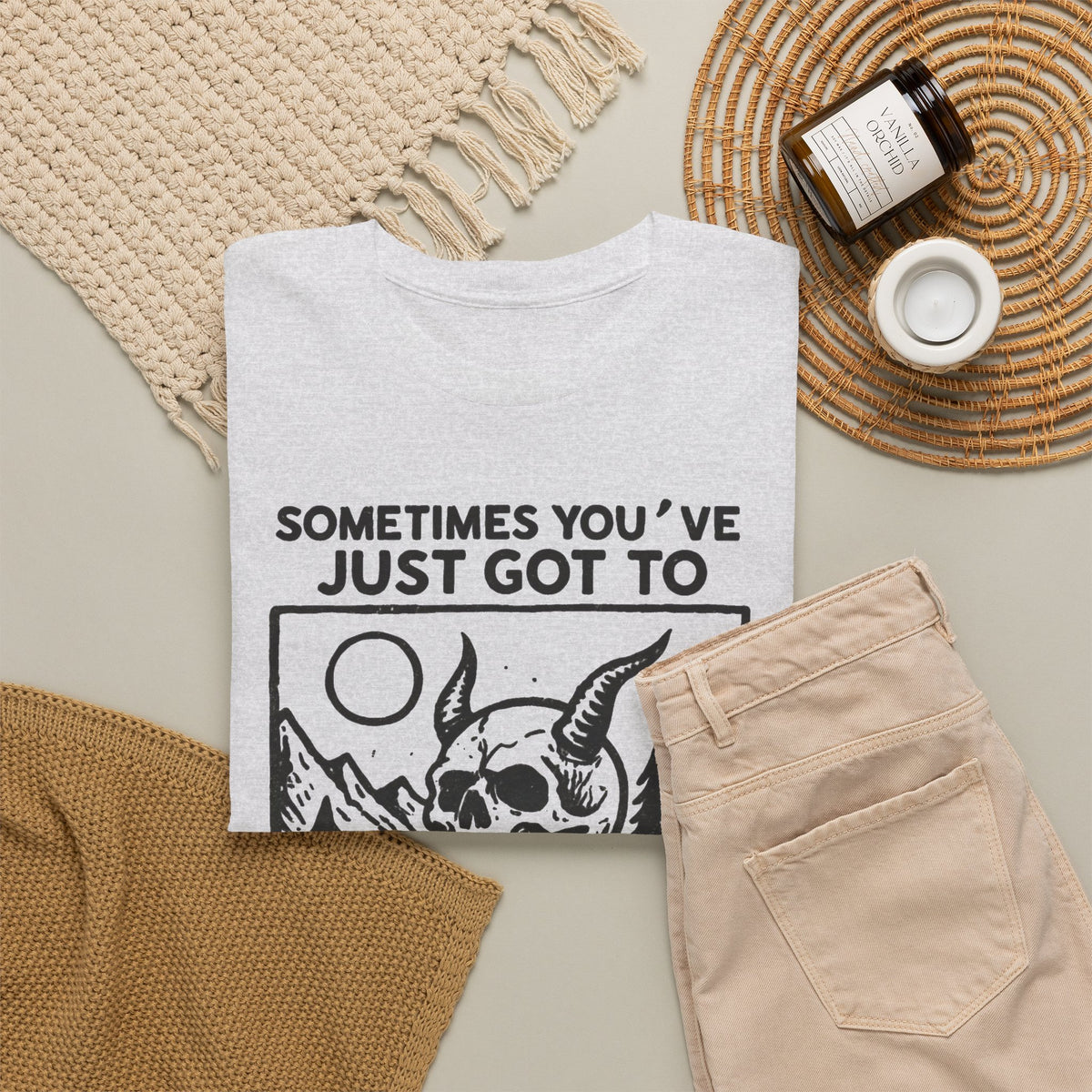 Skull Monster “Sometimes You’ve Just Got to Bleeeeggghhh” T-Shirt Men's Graphic Tee