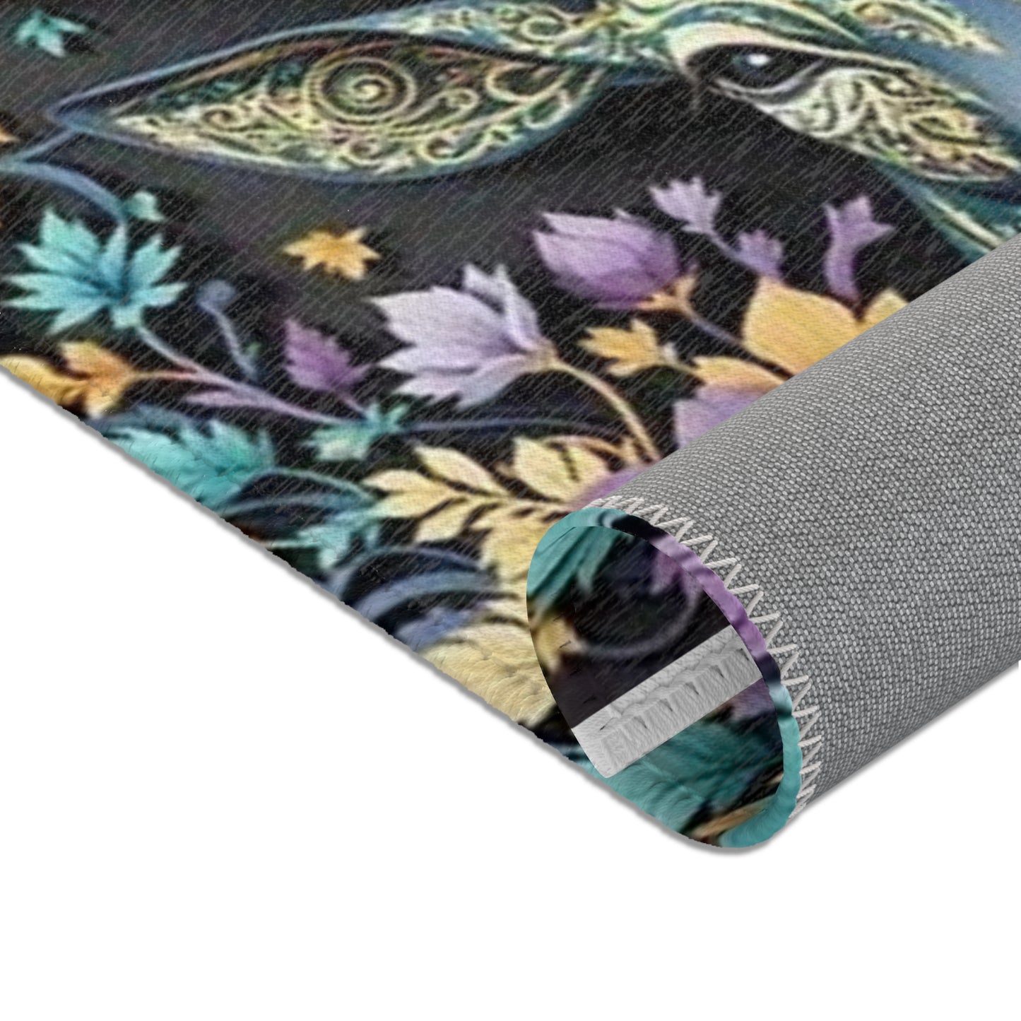 Colorful Deer Floral Colorful Art Area Rugs