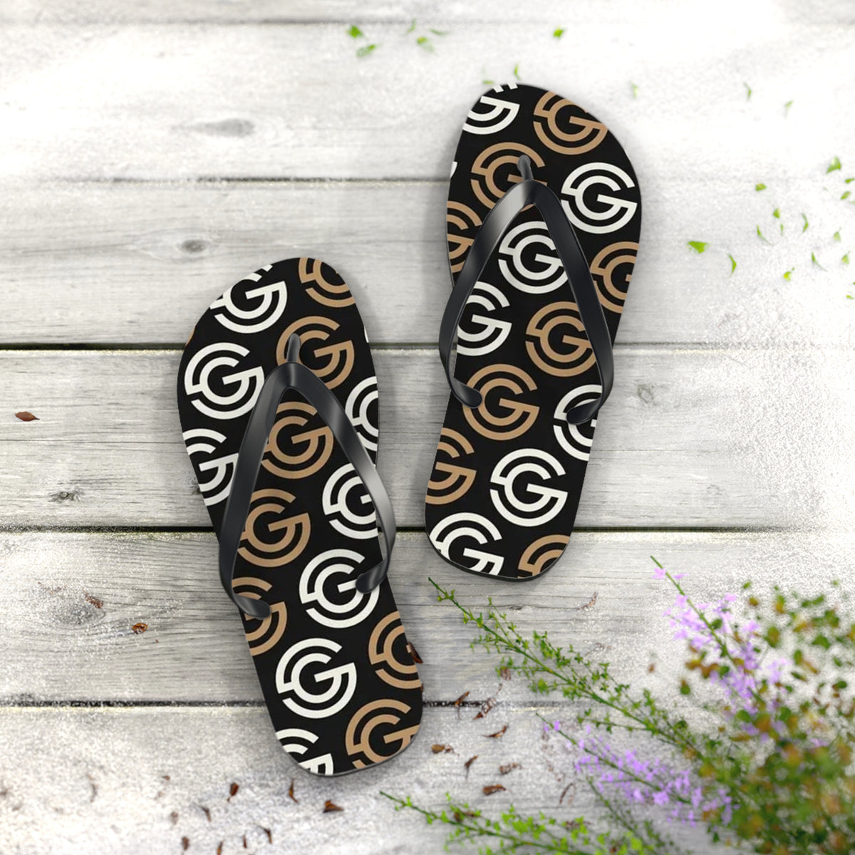 Tan And White Flip Flops, Sandals Slides, Summer Footwear, Brand New