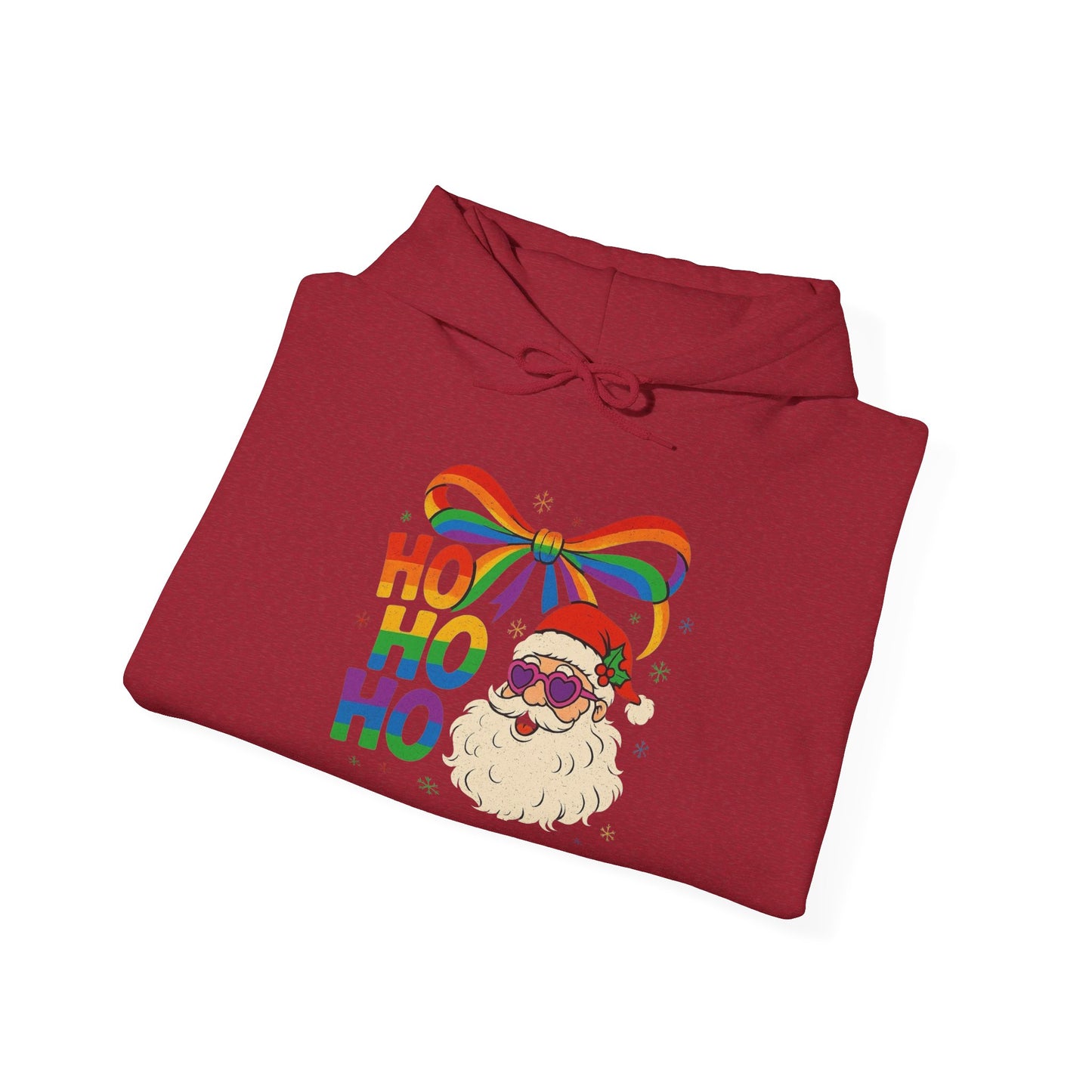 Rainbow Christmas Graphic Hoodie Santa Unisex Heavy Blend™ Hooded Sweatshirt NEW