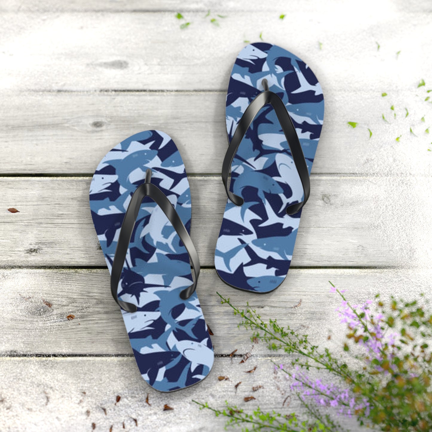 Sharks Summer Sandals, Beach Shoes, Vacation Flip Flops, Pool Slides