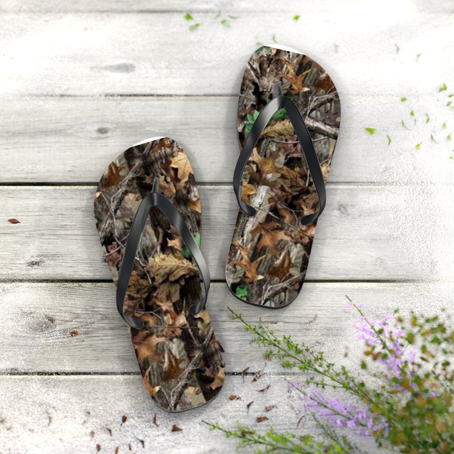 Waves And Sun Camo Tree Sandals Summer Flip Flops Slides BRAND NEW