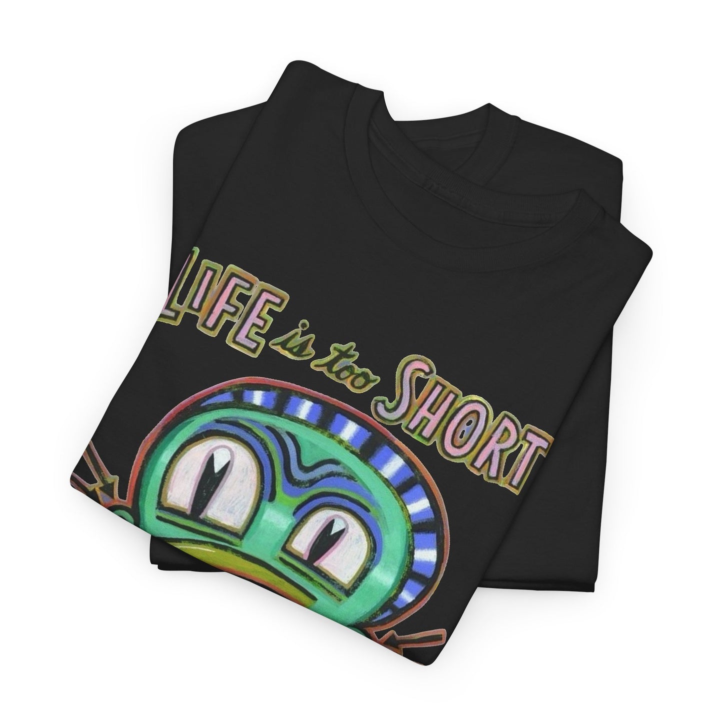 Life Is Too Short For Bad Music Vintage Graphic T Shirt Unisex Heavy Cotton Tee