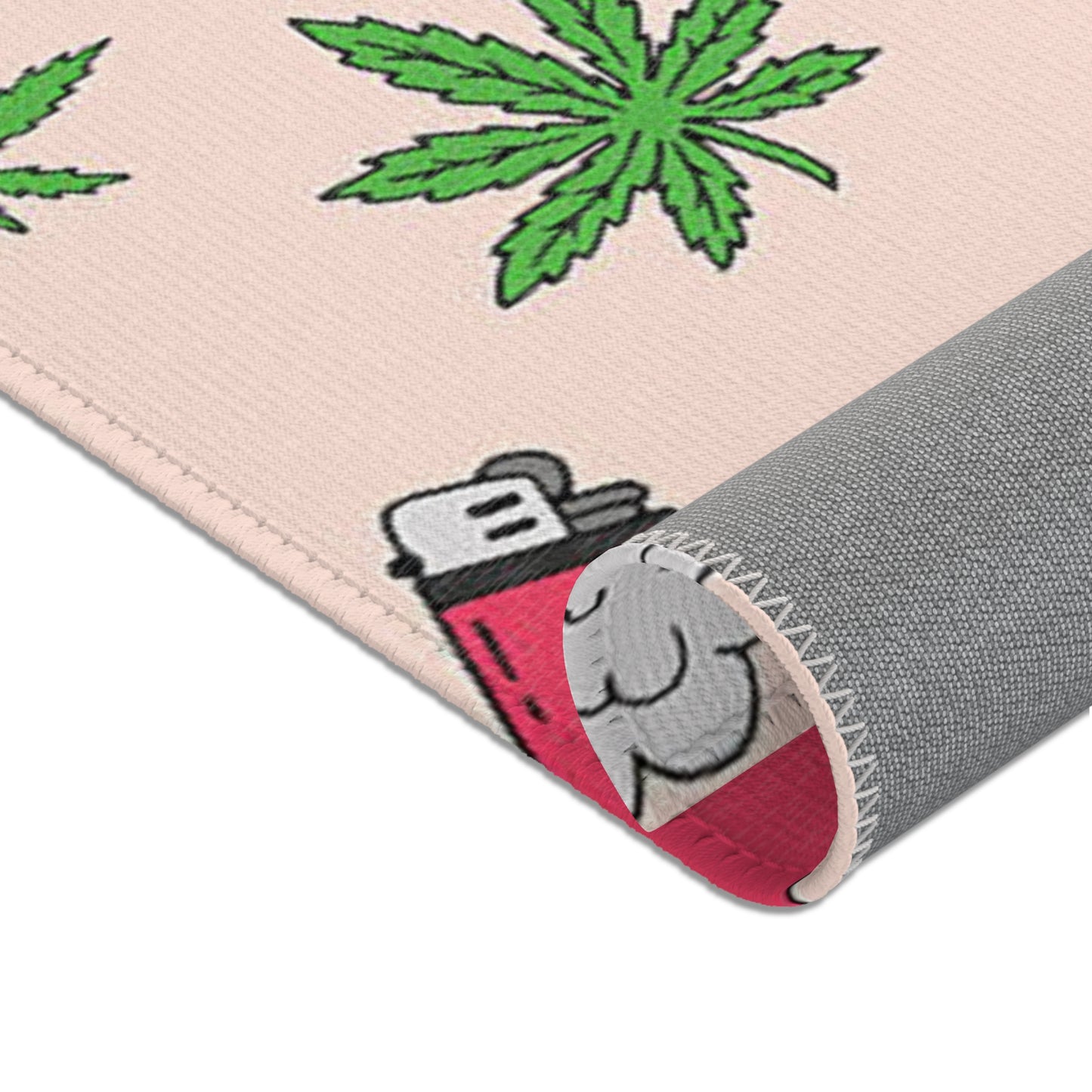 Monogram Weed Funny Design College Dorm 420 Area Rugs
