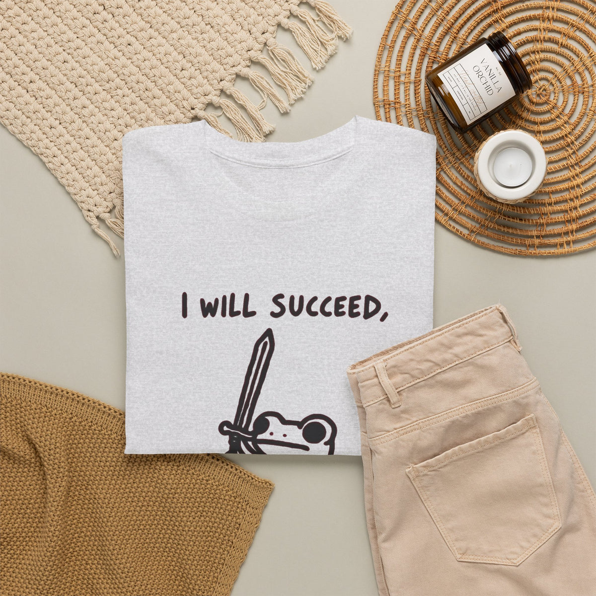 I Will Succeed Because I Am Insane Frog Illustration T-Shirt Men's Graphic Tee