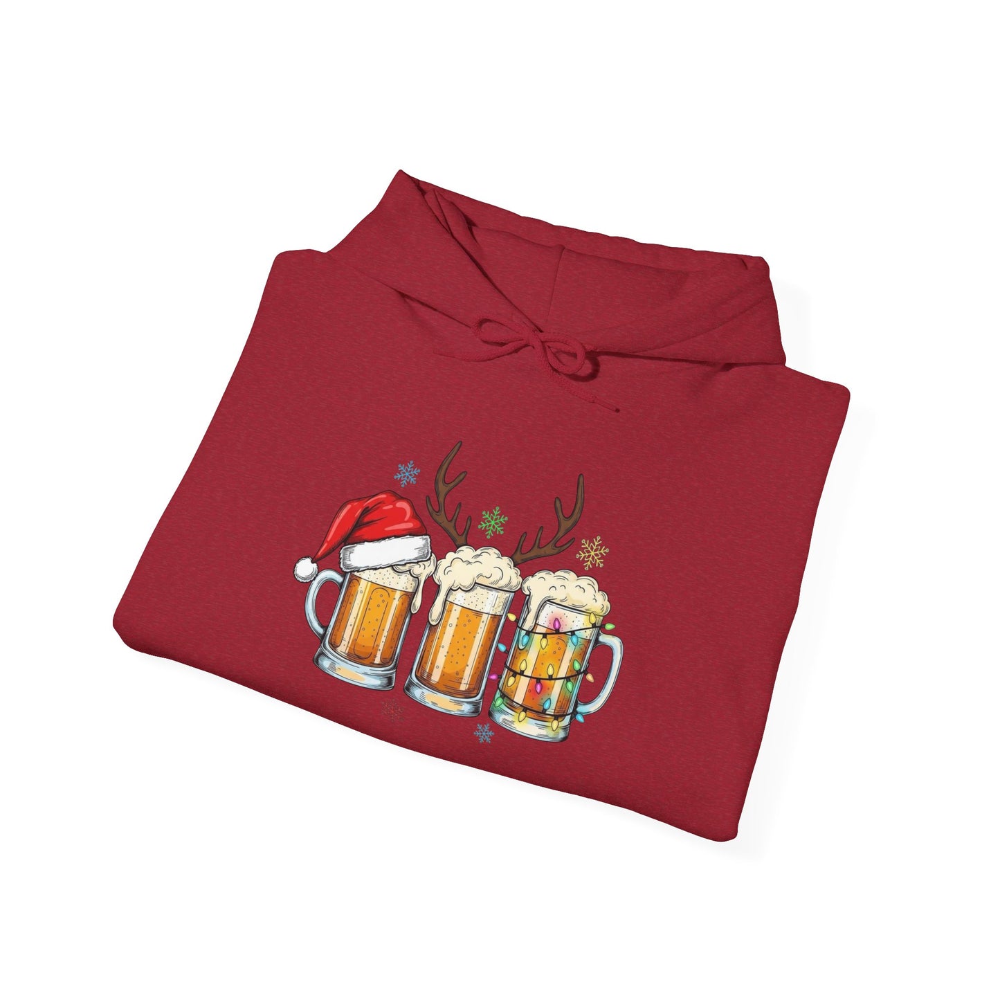 Christmas Beer Mugs Graphic Hoodie Unisex Heavy Blend™ Hooded Sweatshirt