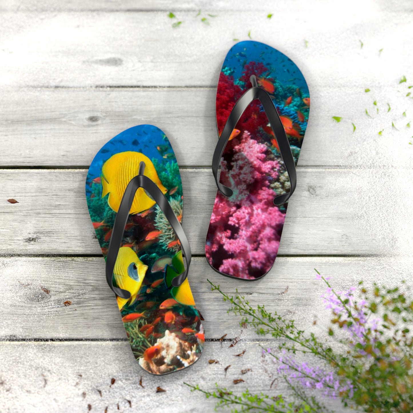 Tropical Fish Summer Sandals, Beach Shoes, Vacation Flip Flops, Pool Slides