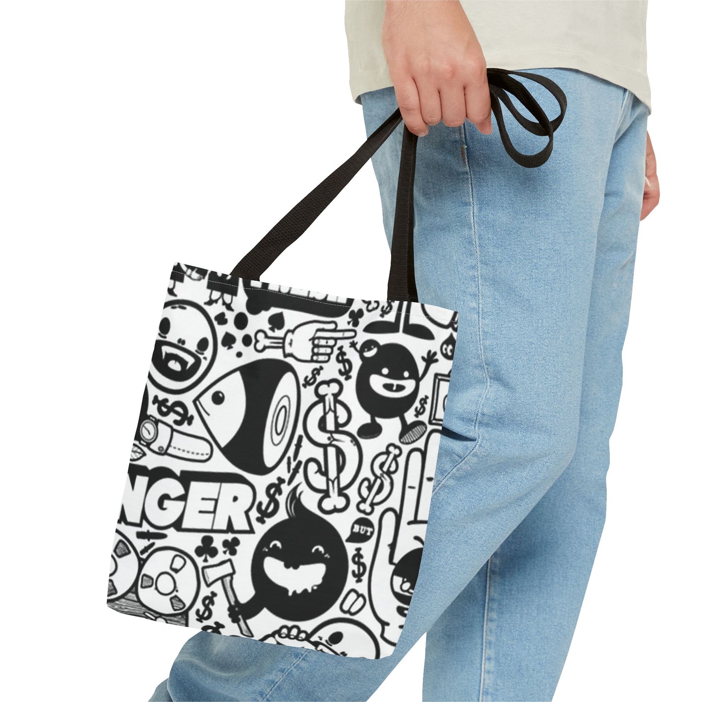 Black And White Stickers All Over BRAND NEW Purse, Pocketbook,Travel Tote Bag